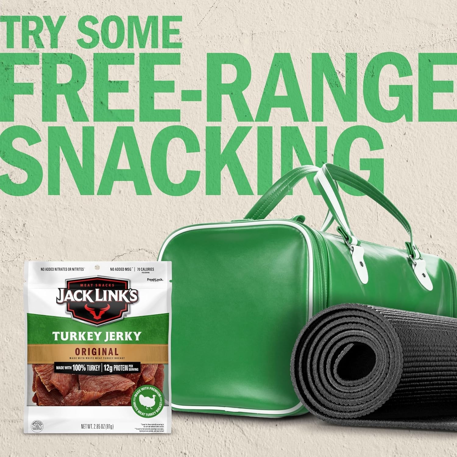 Jack Link’s Original Turkey Jerky 2.85 oz Bag Made with 100% Real Turkey