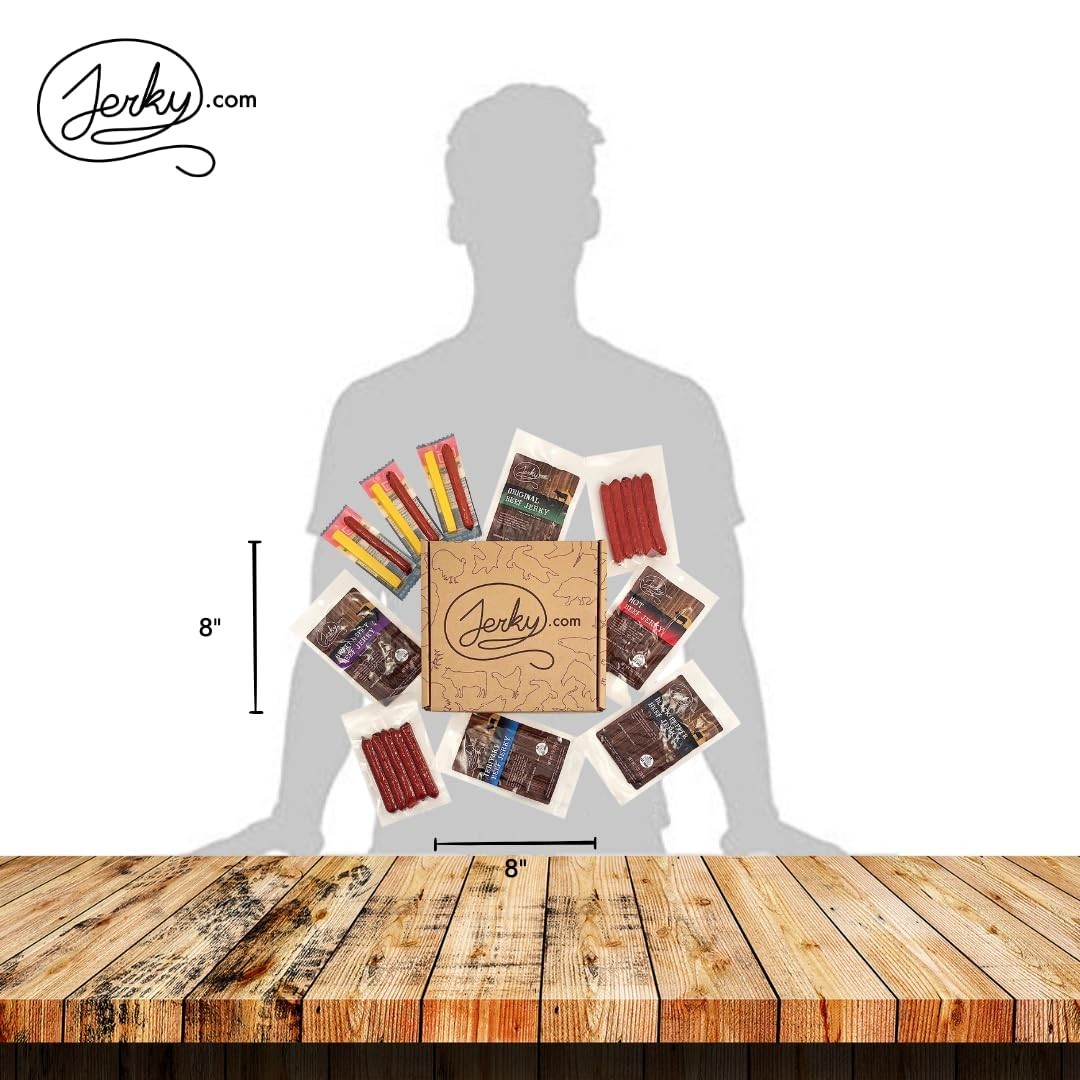 Beef Jerky Variety Pack & Meat Stick Gift Box – 21 Pieces, 5 Flavors, Perfect fo