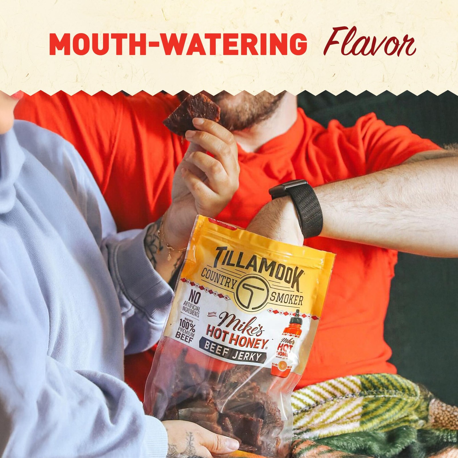 Tillamook Country Smoker Premium Beef Jerky, Mike’s Hot Honey, 6.5 Ounce, Rea…