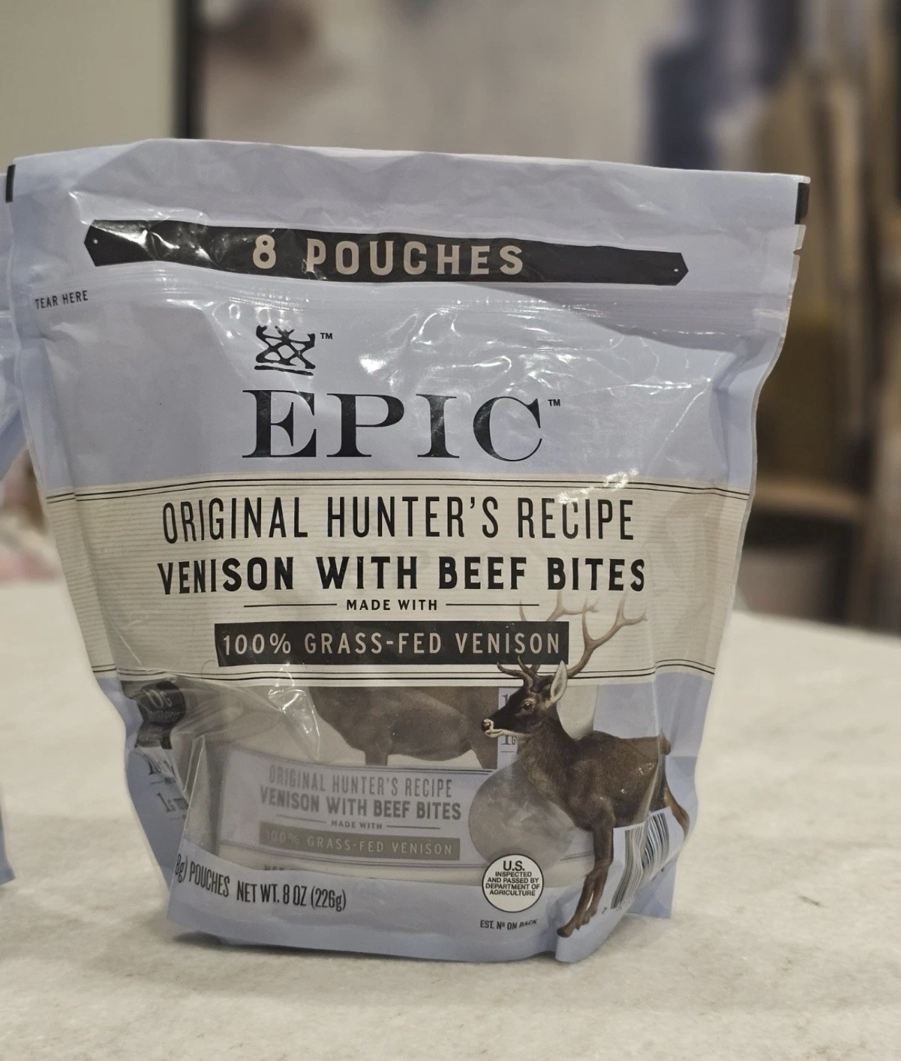 EPIC Venison Beef Bites Pack of 2 8oz High Protein Keto Meat Snack Grass Fed