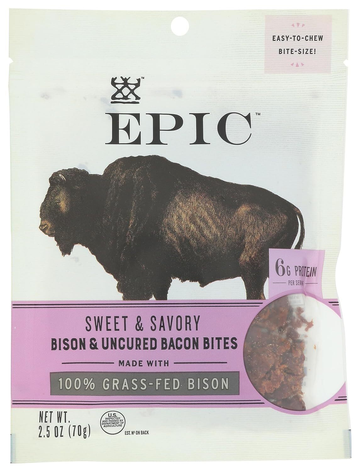 Epic International Sweet & Savory Bison And Uncured Bacon Jerky 2.5 oz