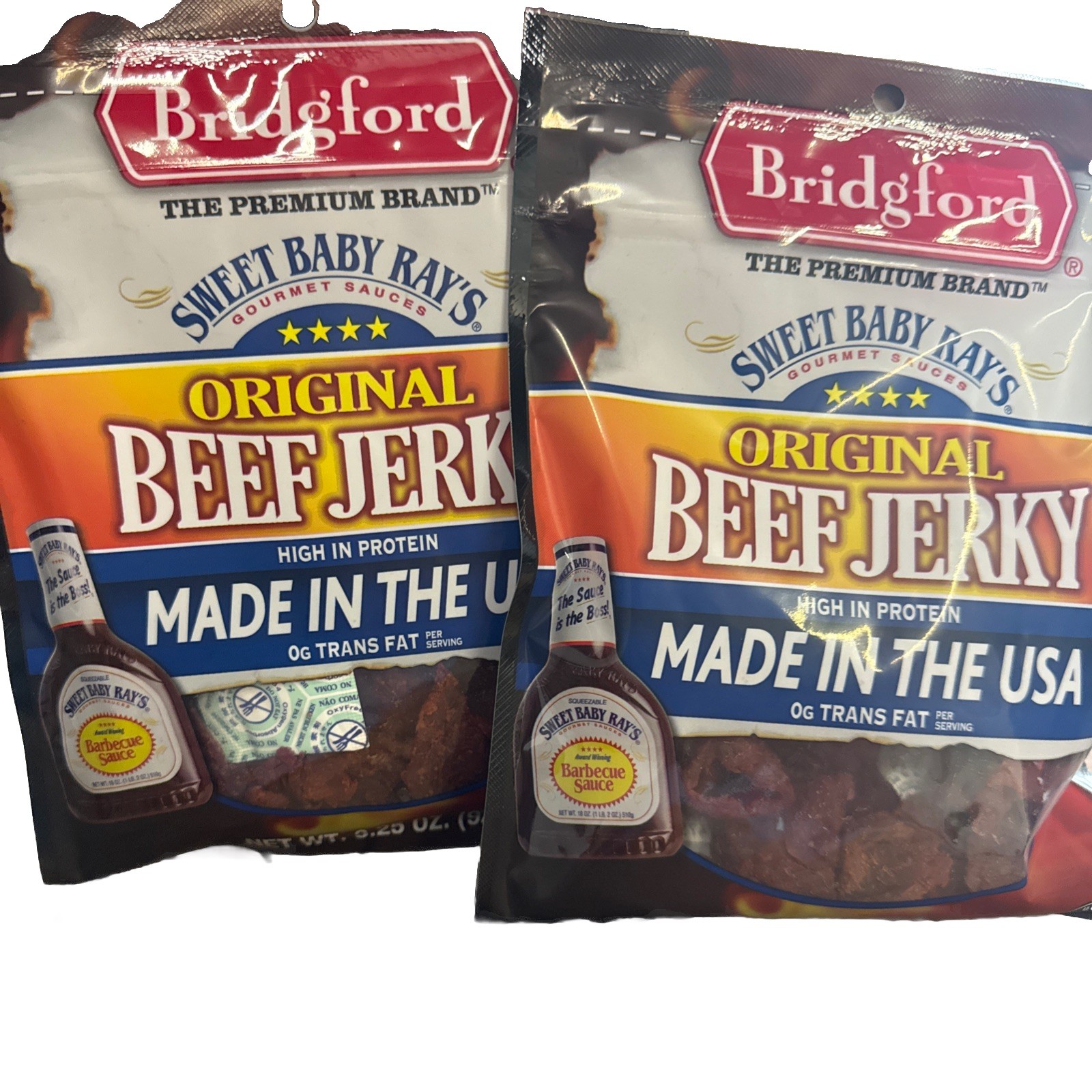 2 Bridgford Sweet Baby Ray s Original Beef Jerky, 3.25 Ounce, 7/27