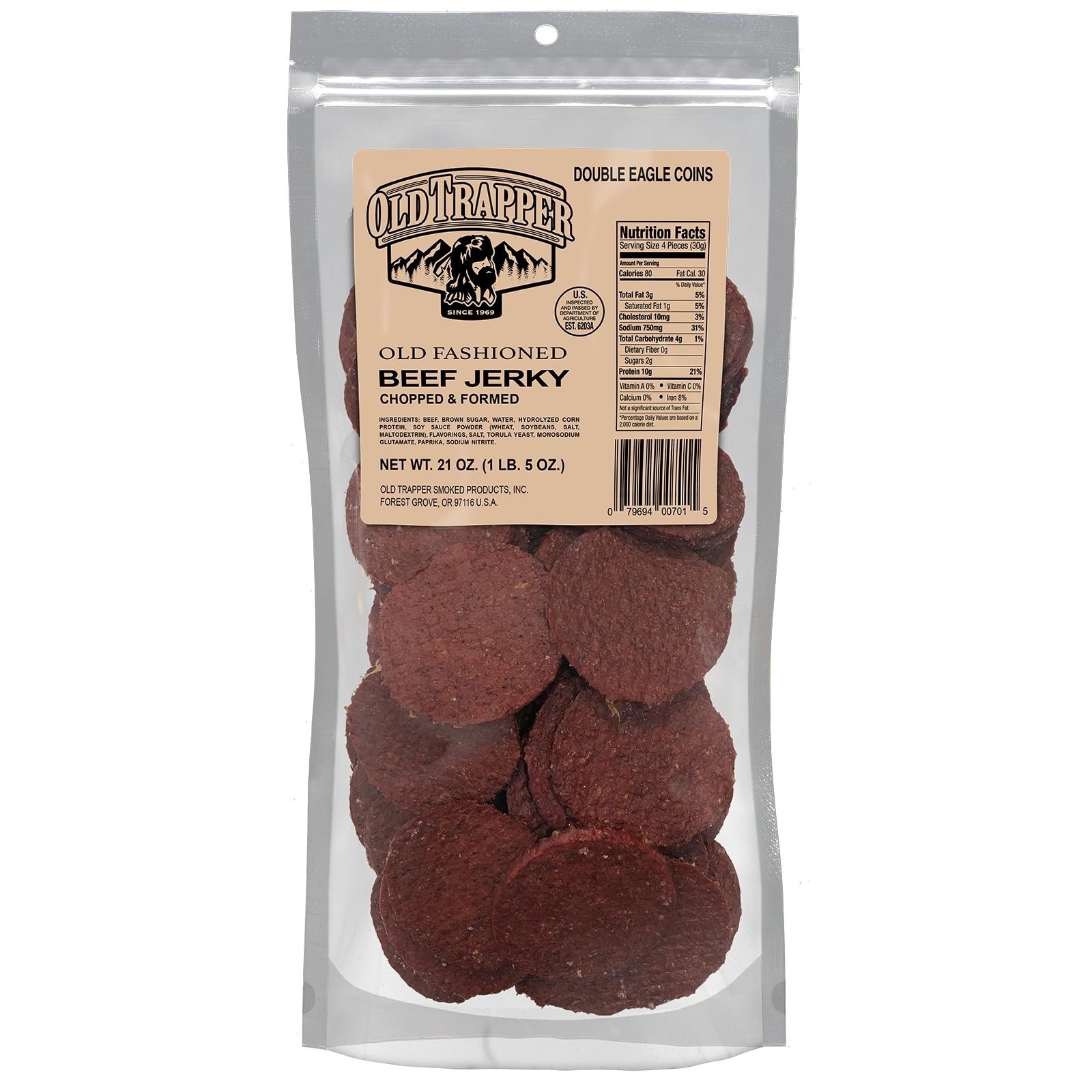 Old Trapper Beef Jerky, 21 Ounce, Gluten Free, 10g Protein Snack