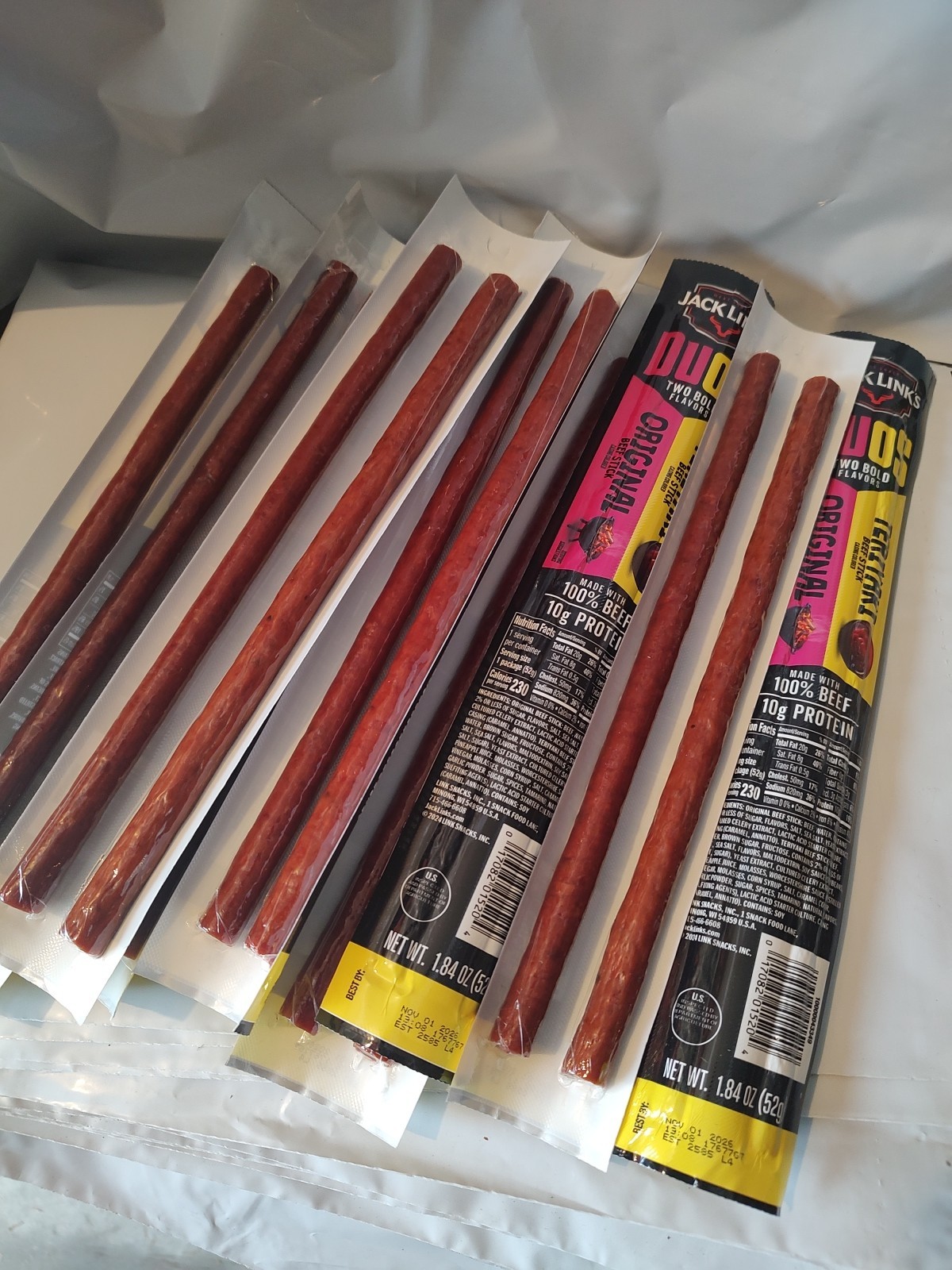 20 SticksJack Link’s Beef Jerky Duos Original & Teriyaki .10 Of Each