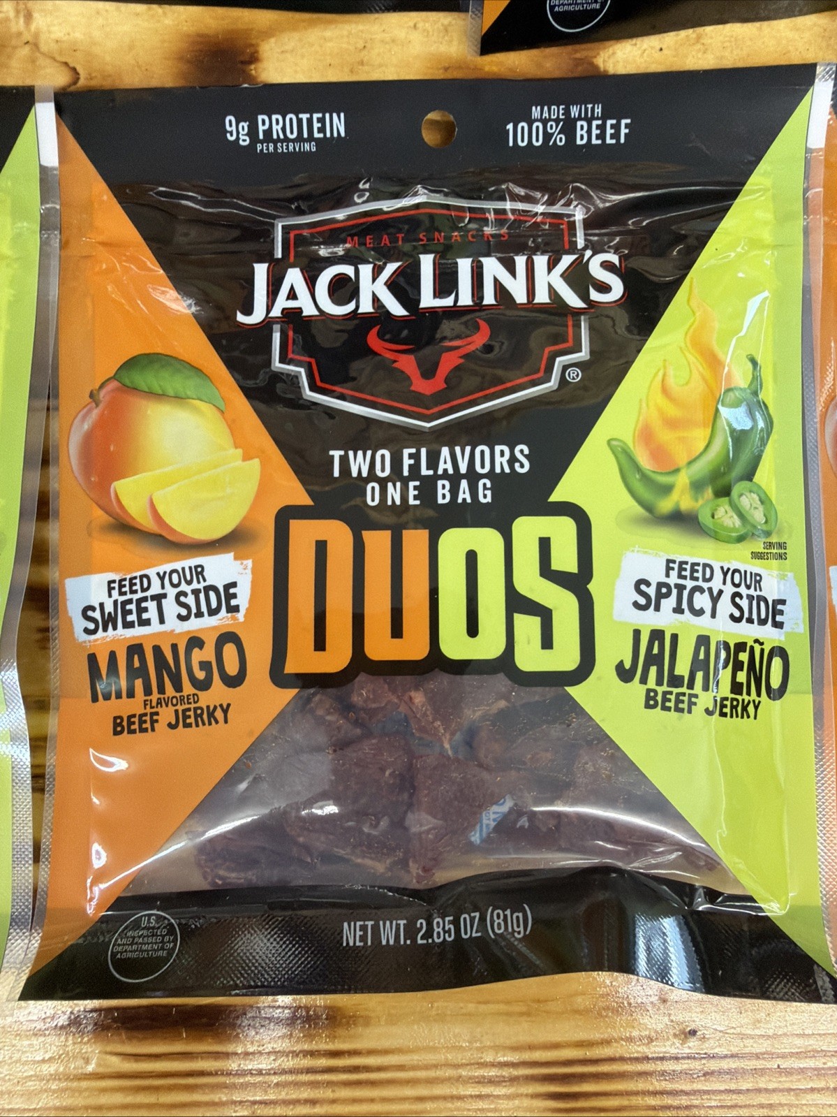 Jack Link’s Dou’s Mango / Jalapeno 100% Beef Jerky, 2 Flavors In 1 bag , 5 Bags