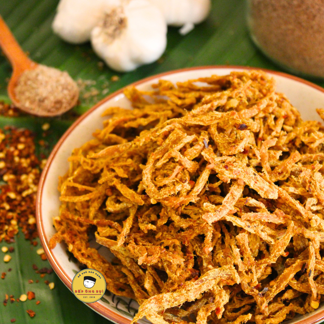 Premium Spicy Lemongrass Chicken Jerky, Khô Gà Sả Ớt Savory Snacks Asian style