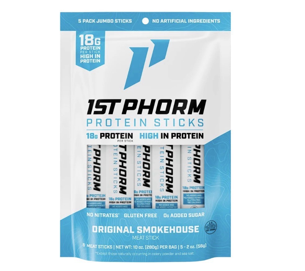 1st Phorm Original Smokehouse High Protein 18g Lean Beef & Pork Meat Sticks 15ct