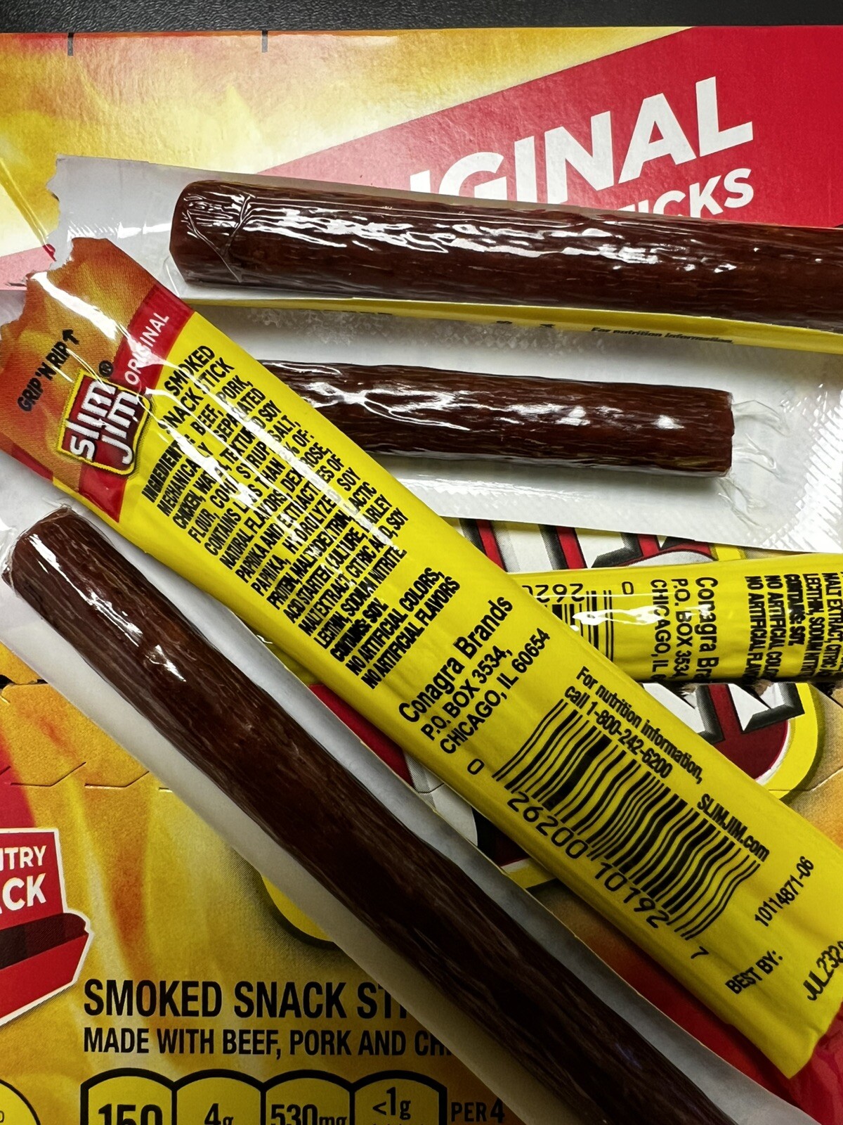 Original SLIM JIM Smoked Snack Sticks BULK FOODS – 40 Snack Sticks