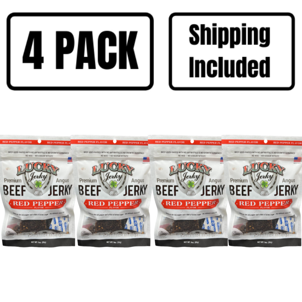 Red Pepper Beef Jerky | Pack of 4 | 3 oz | Shipping Included | Nebraska Star Bee