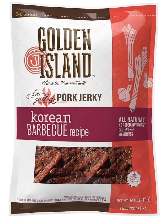 2 Packs Golden Island Korean BBQ Pork Jerky 14.5 oz Each Pack Exp 01/2027