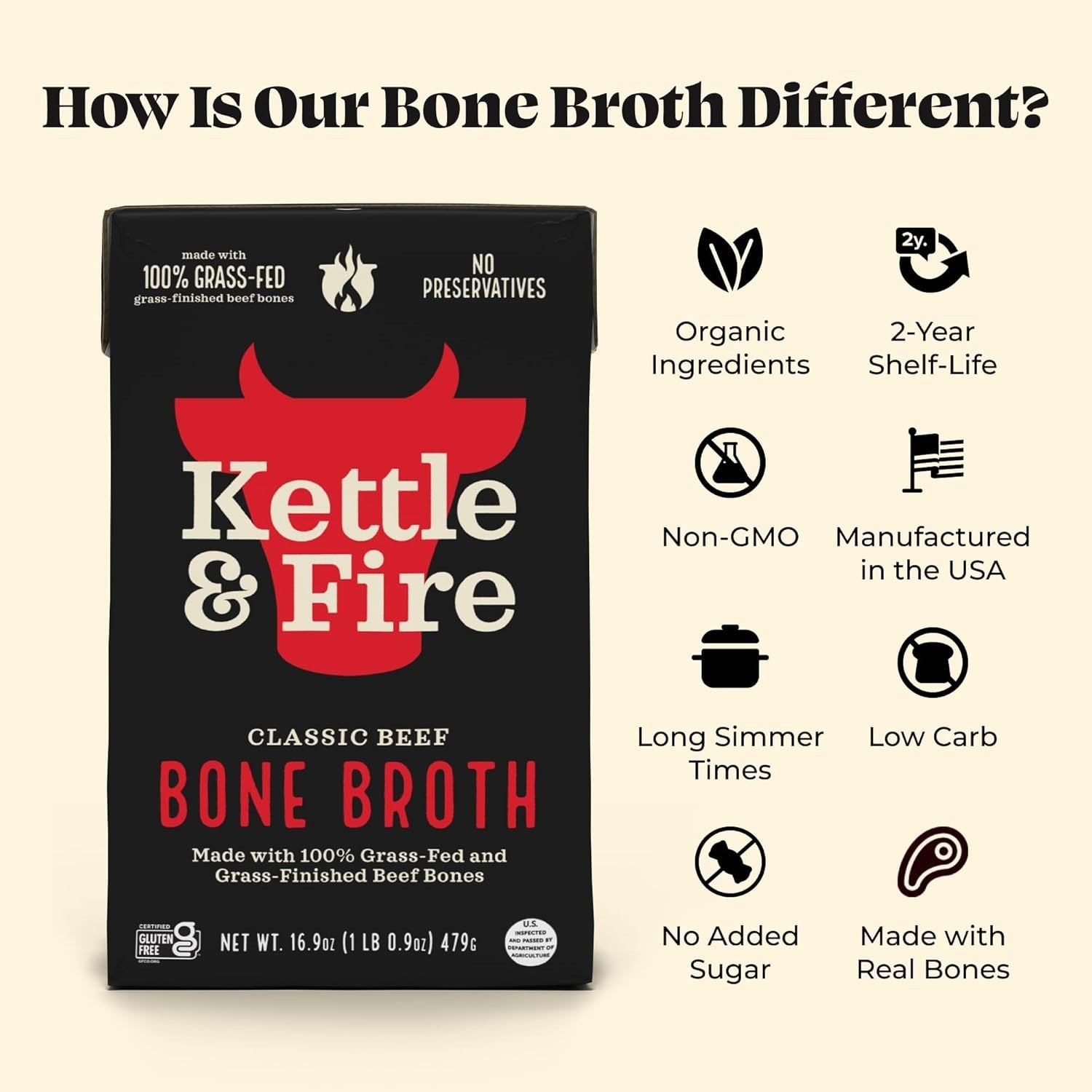 Gluten-Free Beef Bone Broth – Rich Paste from Grass-Fed Cattle – 16.9 oz