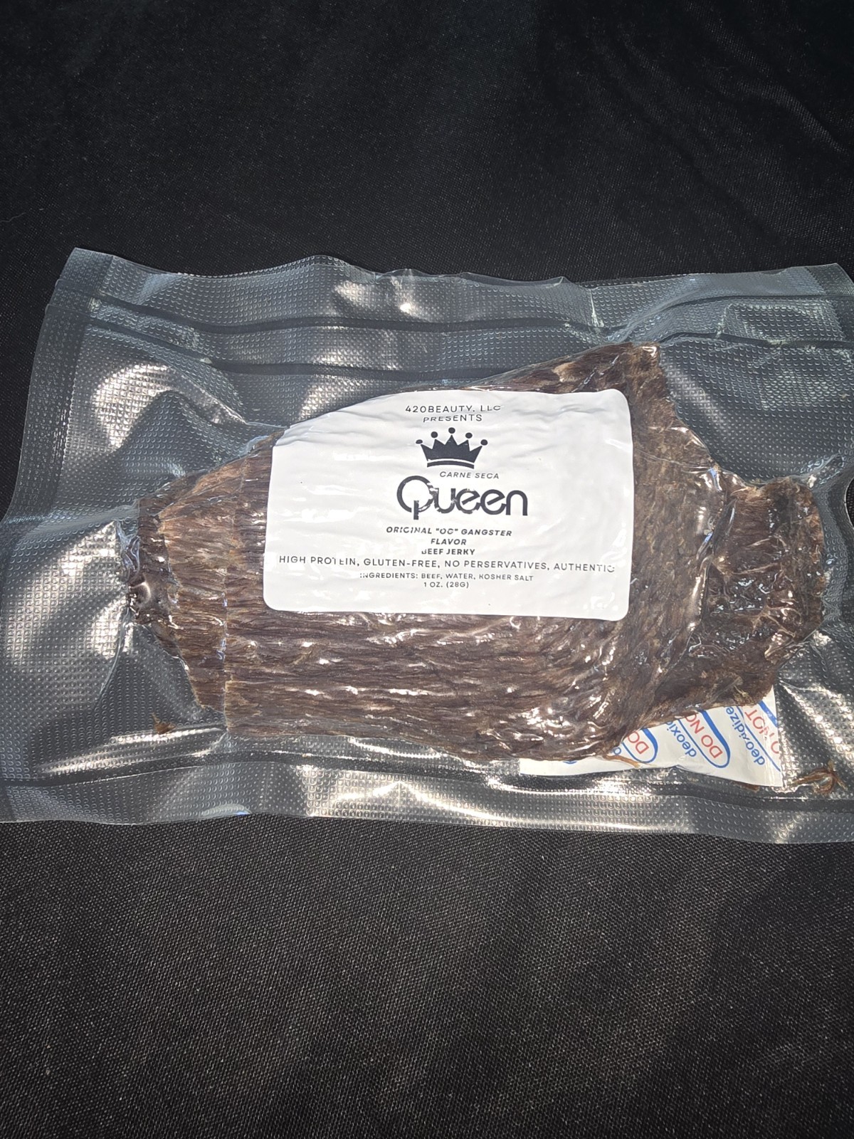 Carne Seca Queen Premium Beef Jerky – Original “OG” Gangster 1oz Vacuum Sealed