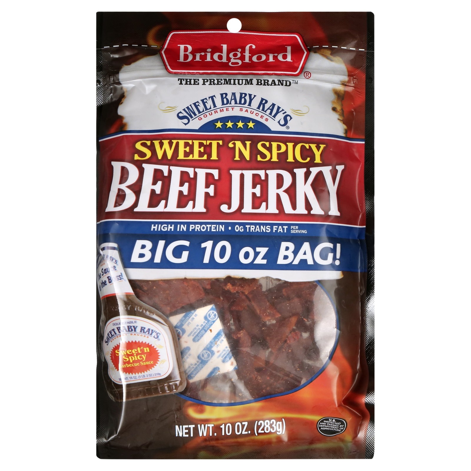 100% Beef Sweet Baby Ray’s Sweet ‘N Spicy Beef Jerky 10oz Resealable Bag