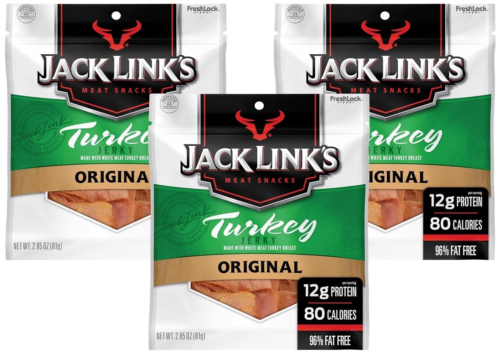 Jack Link’s Turkey Jerky 2.85 oz – High Protein Snack – Gluten Free