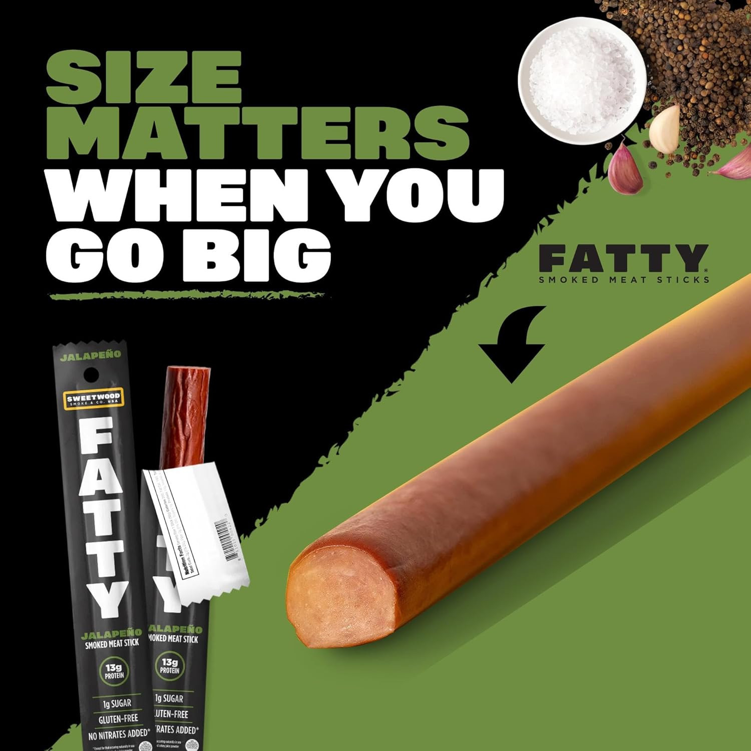 Meat Sticks,Made with Grass Fed Beef,Pork Raised without Antibiotics,13G