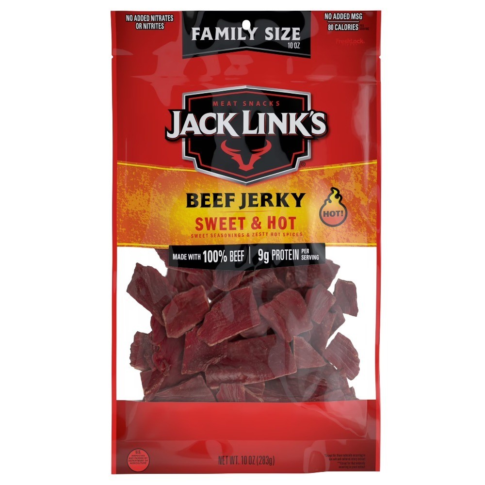 Sweet and Hot Beef Jerky Premium Quality Tender Meat Snack 10 oz Natural Protein