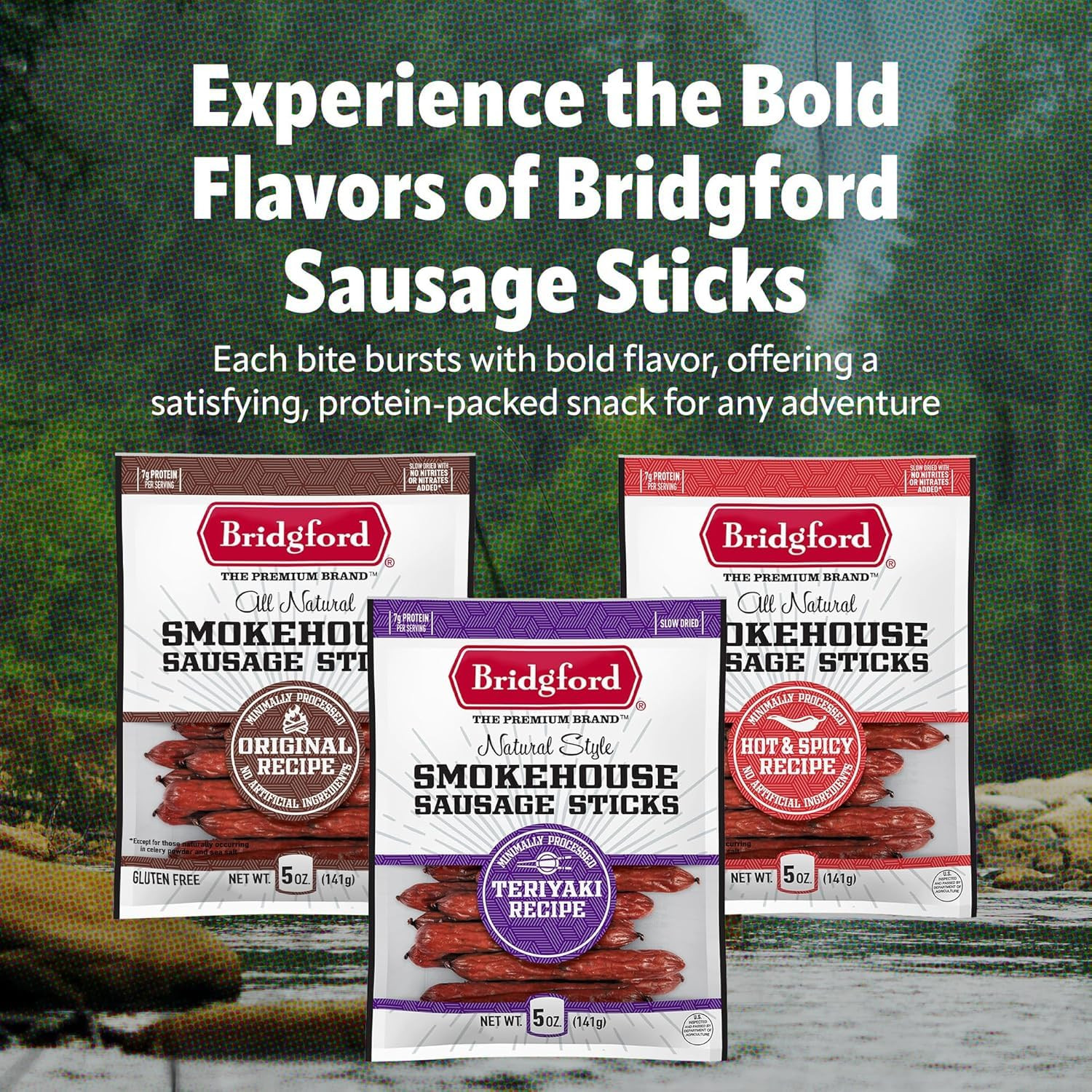 Bridgford Smokehouse Sausage Sticks Original 5 Oz Pack of 2 – Made with Beef and