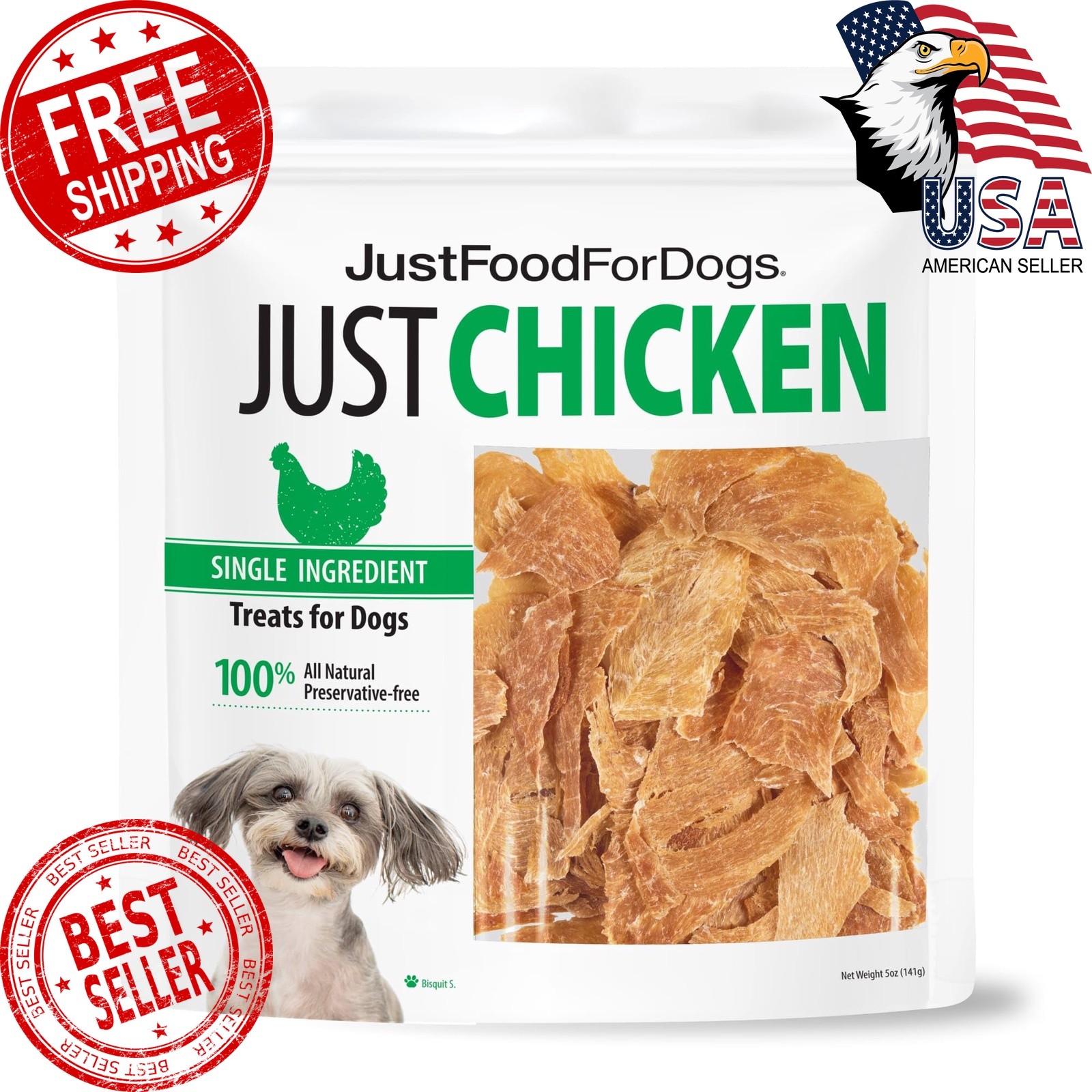 JustFoodForDogs Chicken Jerky 5 oz