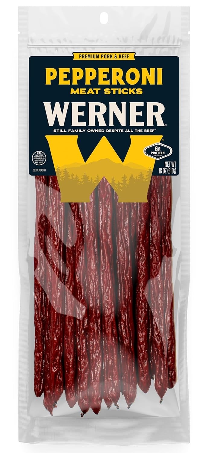 Werner Pepperoni Premium Meat Sticks BIG! Bag 18 ounce in resealable bags