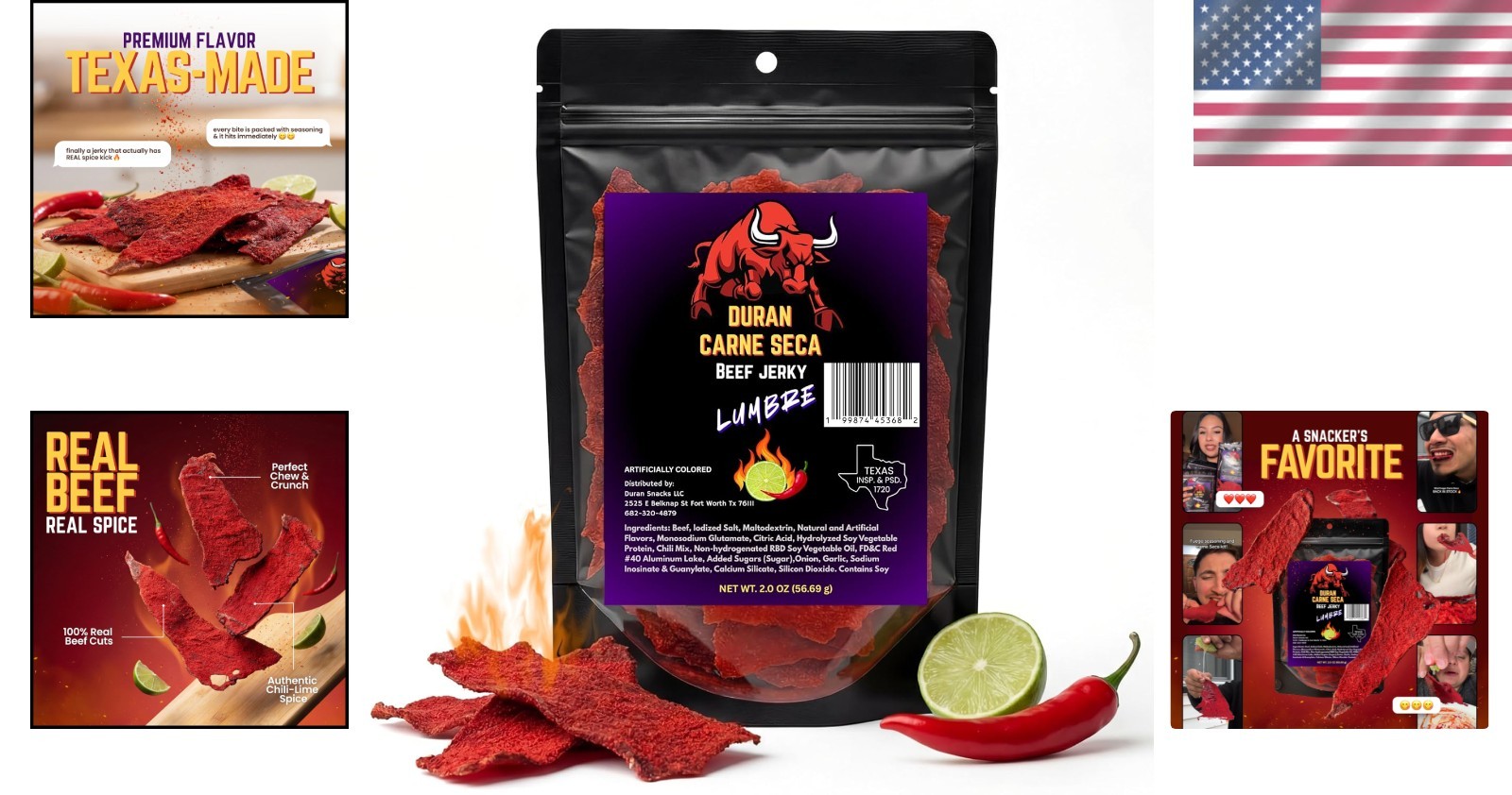 Lumbre Carne Seca Spicy Fuego Beef Jerky, 2oz