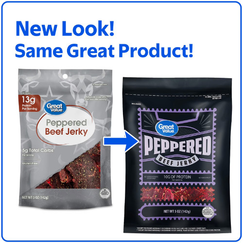Great Value Peppered Beef Jerky, 5 oz (PACK OF 2)….