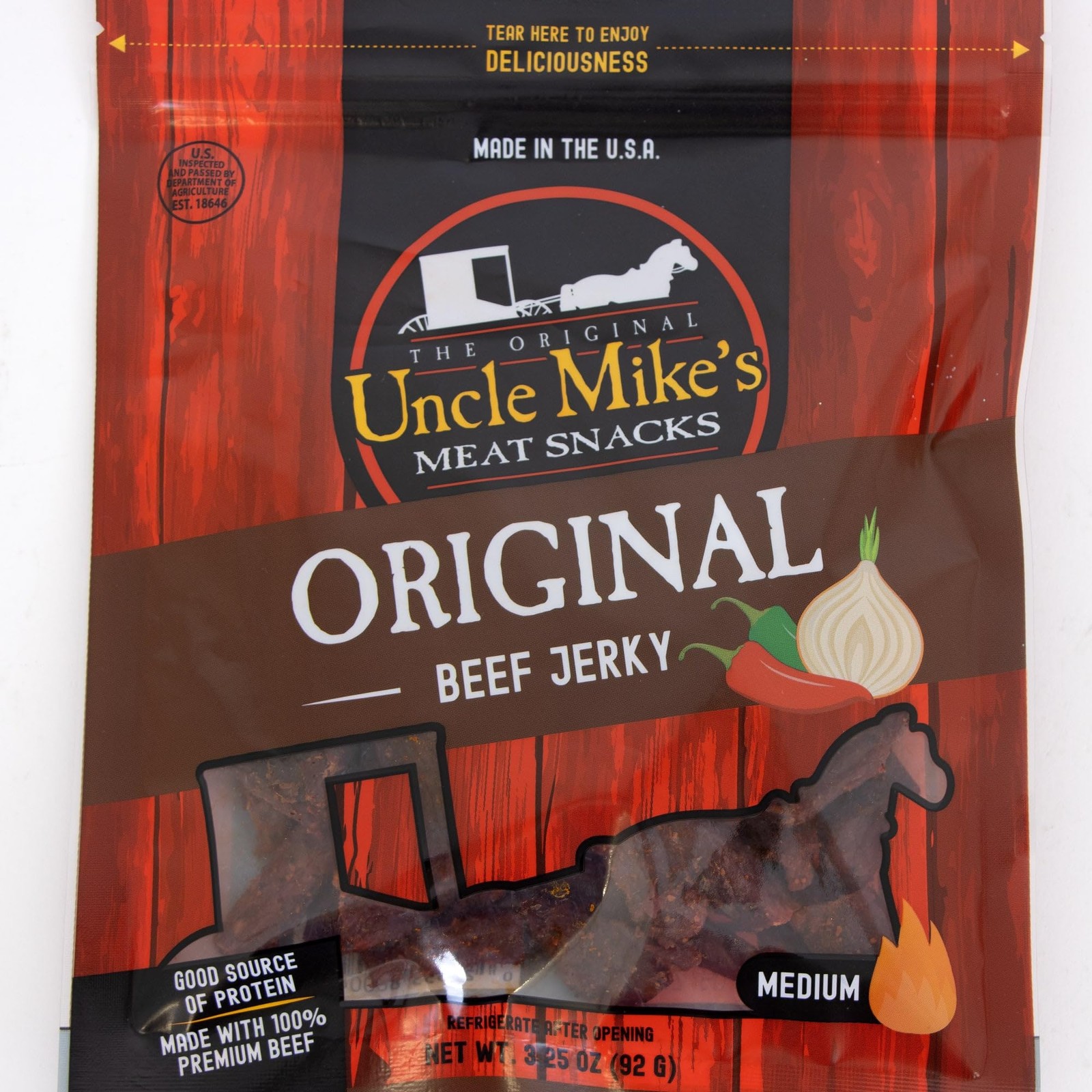 Uncle Mike’s Beef Jerky Snacks – Gluten Free, 2 Bags, 2 Count (Pack of 1)