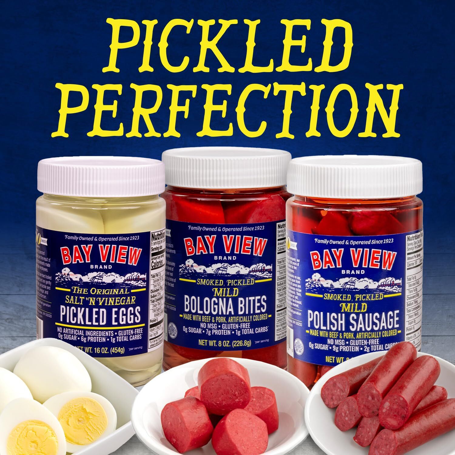 Bay View Smoked Pickled Polish Sausage No MSG Gluten Free No Soy 0g Sugar 9g …