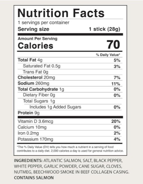 SurfSnax Salmon Stick, 12 Count / 1 oz Each (0.75 lb)