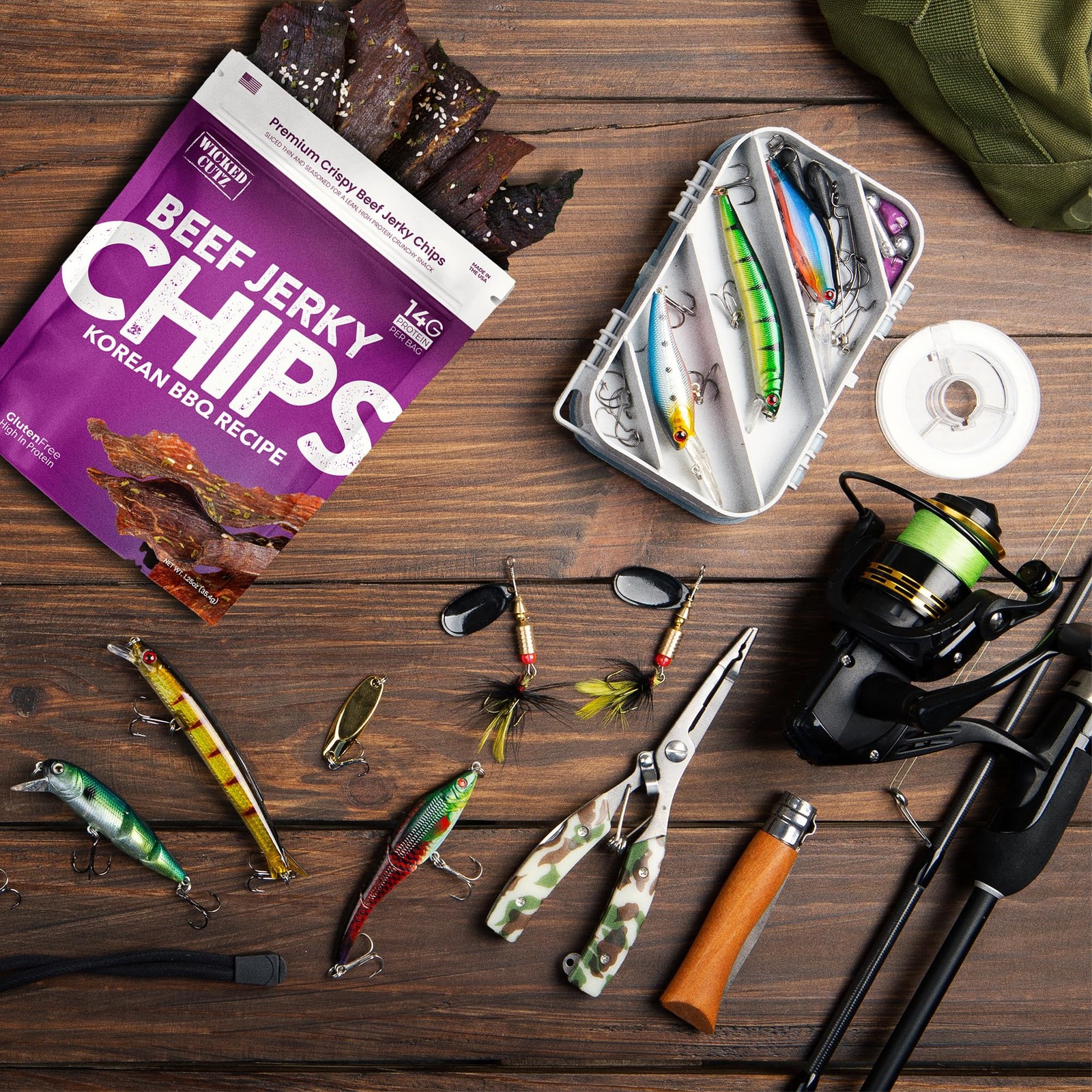 Wicked Cutz Korean BBQ Beef Jerky Chips, 14g Protein per Bag, Crispy Crunchy…