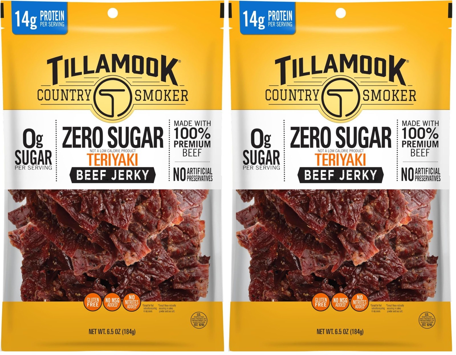 Keto-Friendly Teriyaki Beef Jerky – Zero Sugar, 6.5 oz (2-Pack) – High Protein S