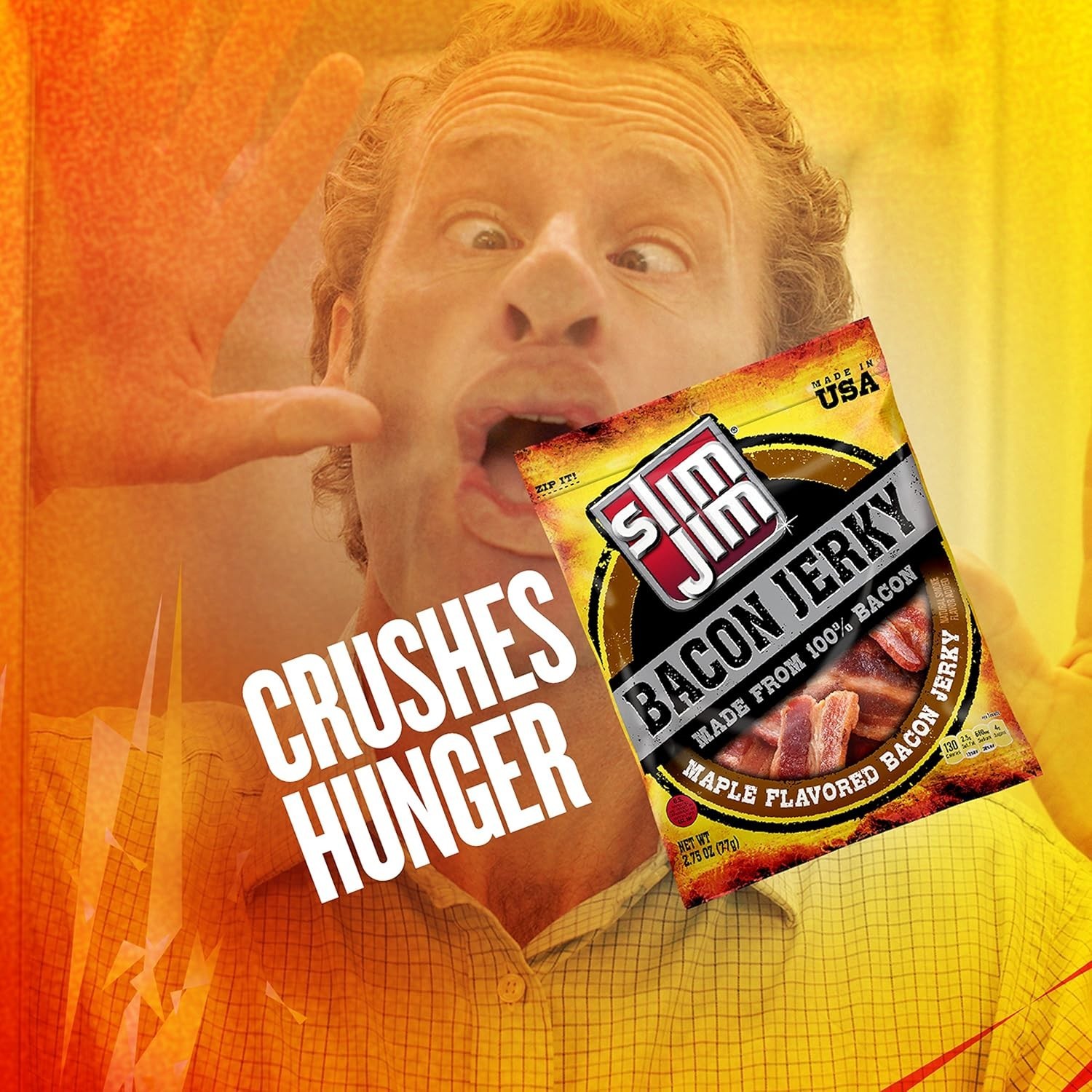 2.75 OZ Maple Flavor Bacon Jerky – Tender & Chewy Protein Snack for Adventures
