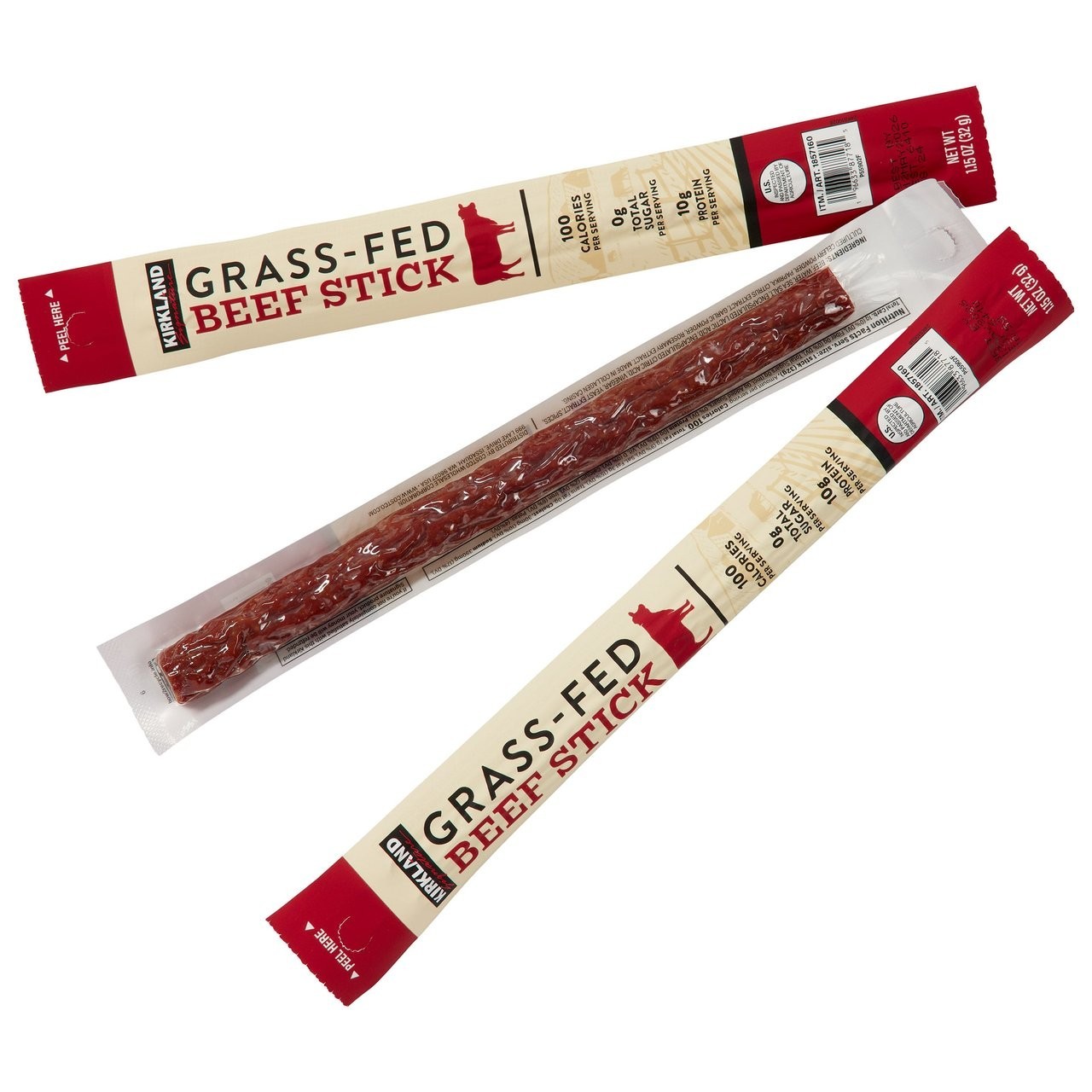 2 Pack Kirkland Signature Grass-Fed Beef Sticks 12 Count 1.15 oz