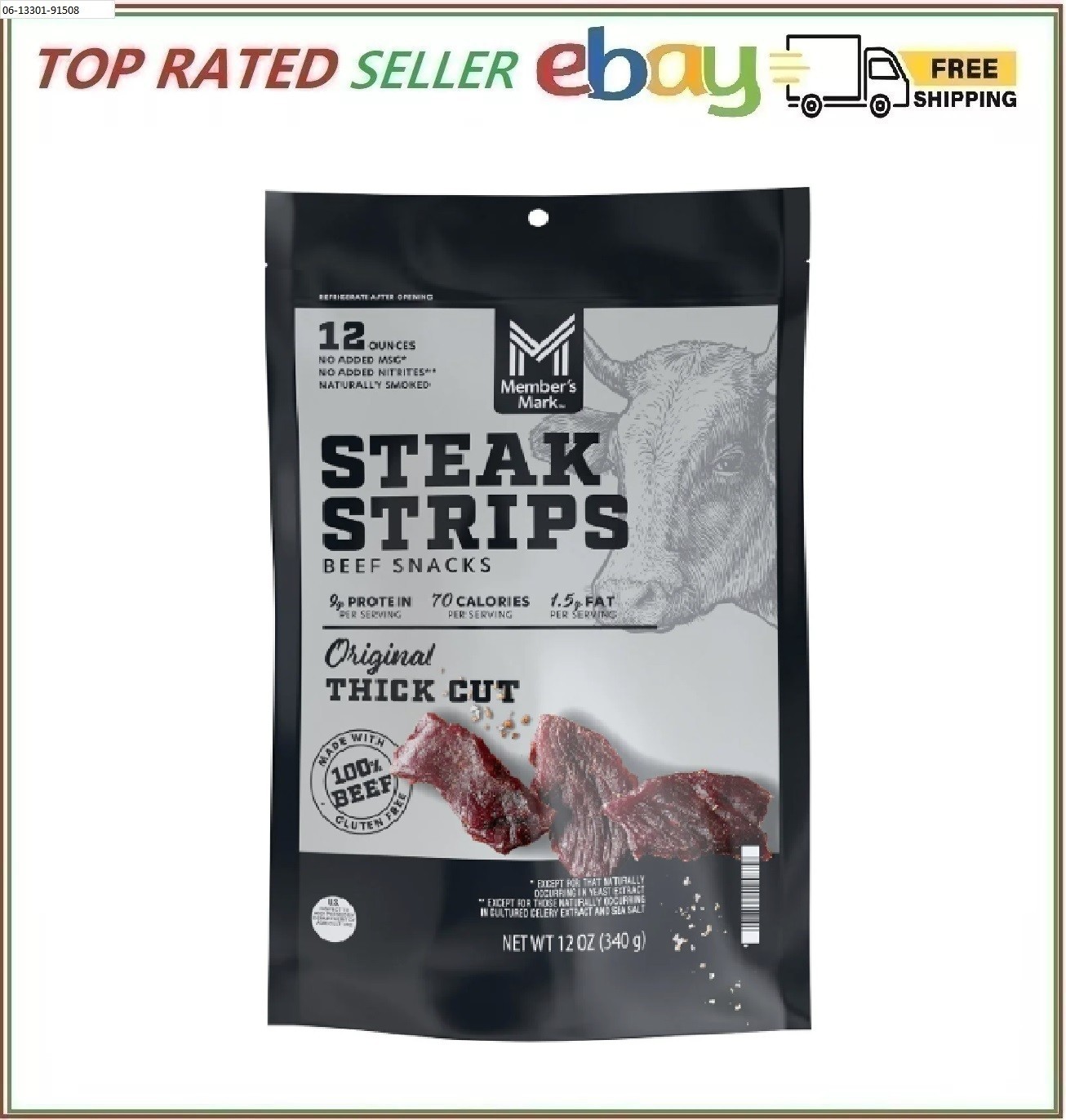 Member’s Mark Beef Steak Strip Original Extra Thick Cut 12 oz New Presentation
