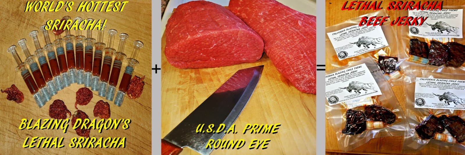 LETHAL SRIRACHA Beef Jerky 1oz. Our HOTTEST beef jerky yet. Purposefully HOT!!!
