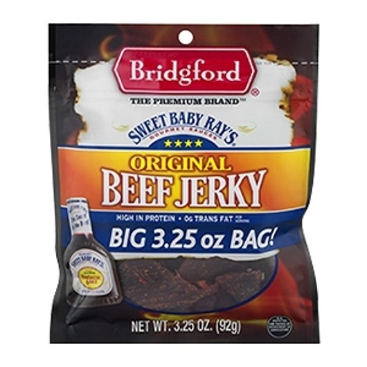 Bridgford Sweet Baby Ray s Original Beef Jerky, 3.25 Ounce, 12 Per Case