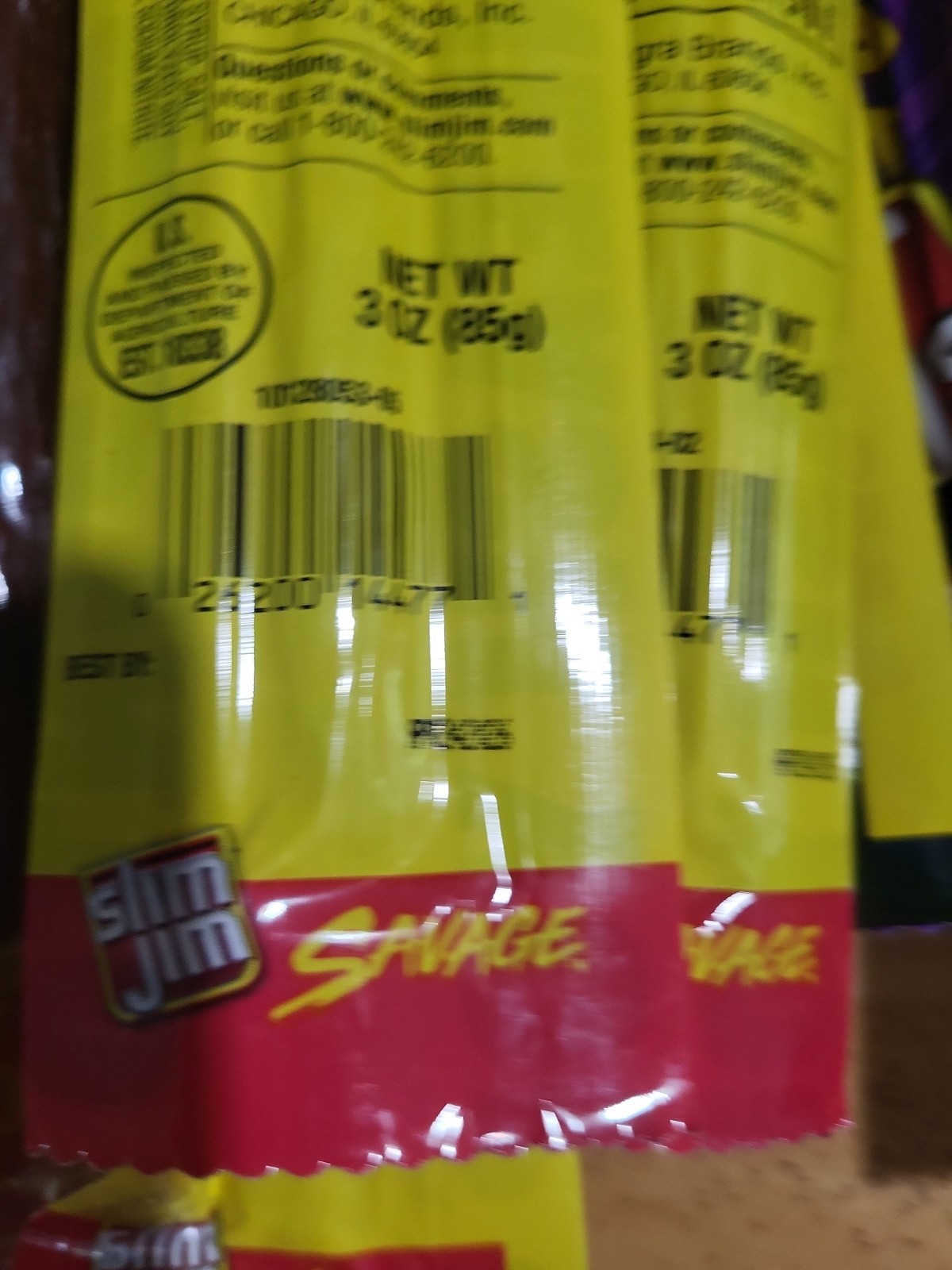 19 Slim Jim Savage Size Snack Sticks 3oz 7 Original 11 Spicy 1 Mild Meat BB 5/26