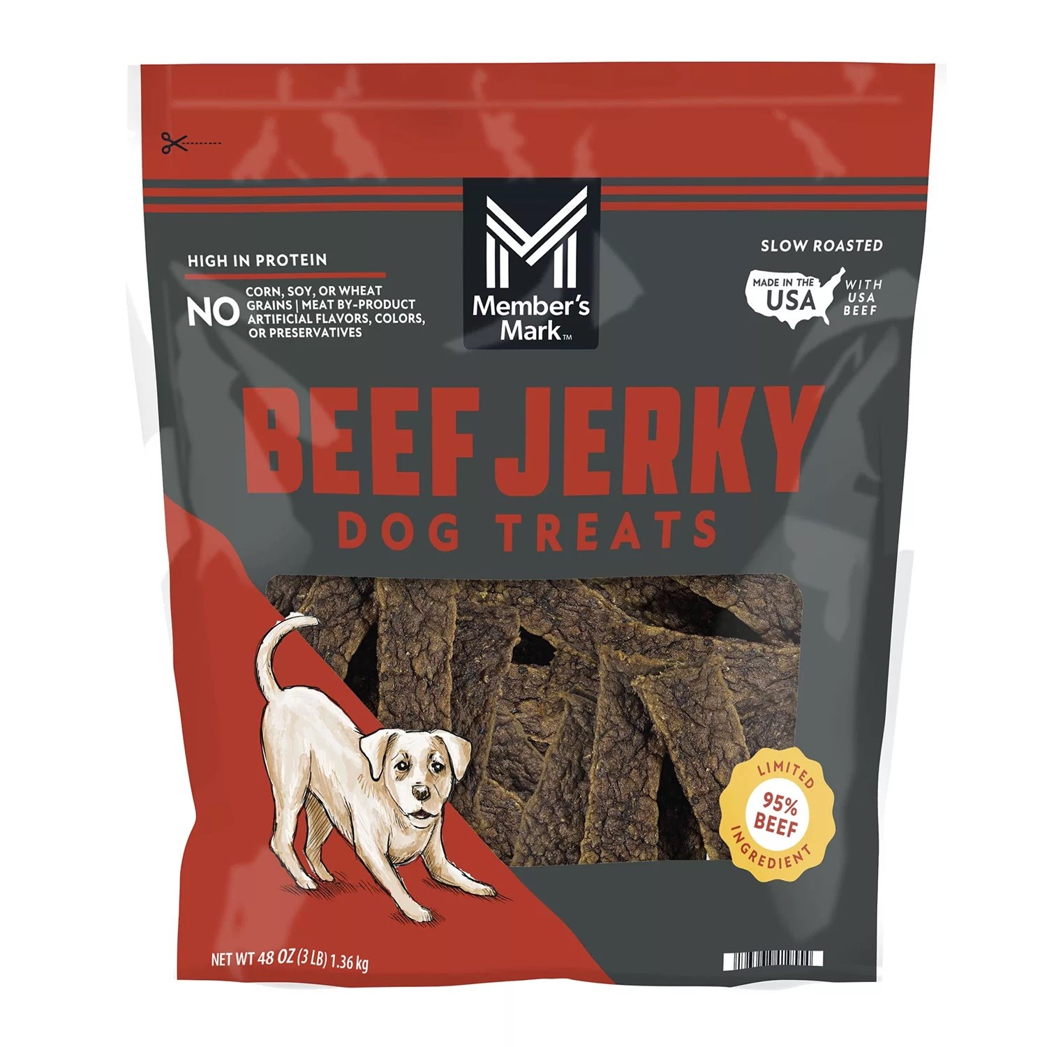 Member’s Mark Beef Jerky Dog Treats, 48 Ounce