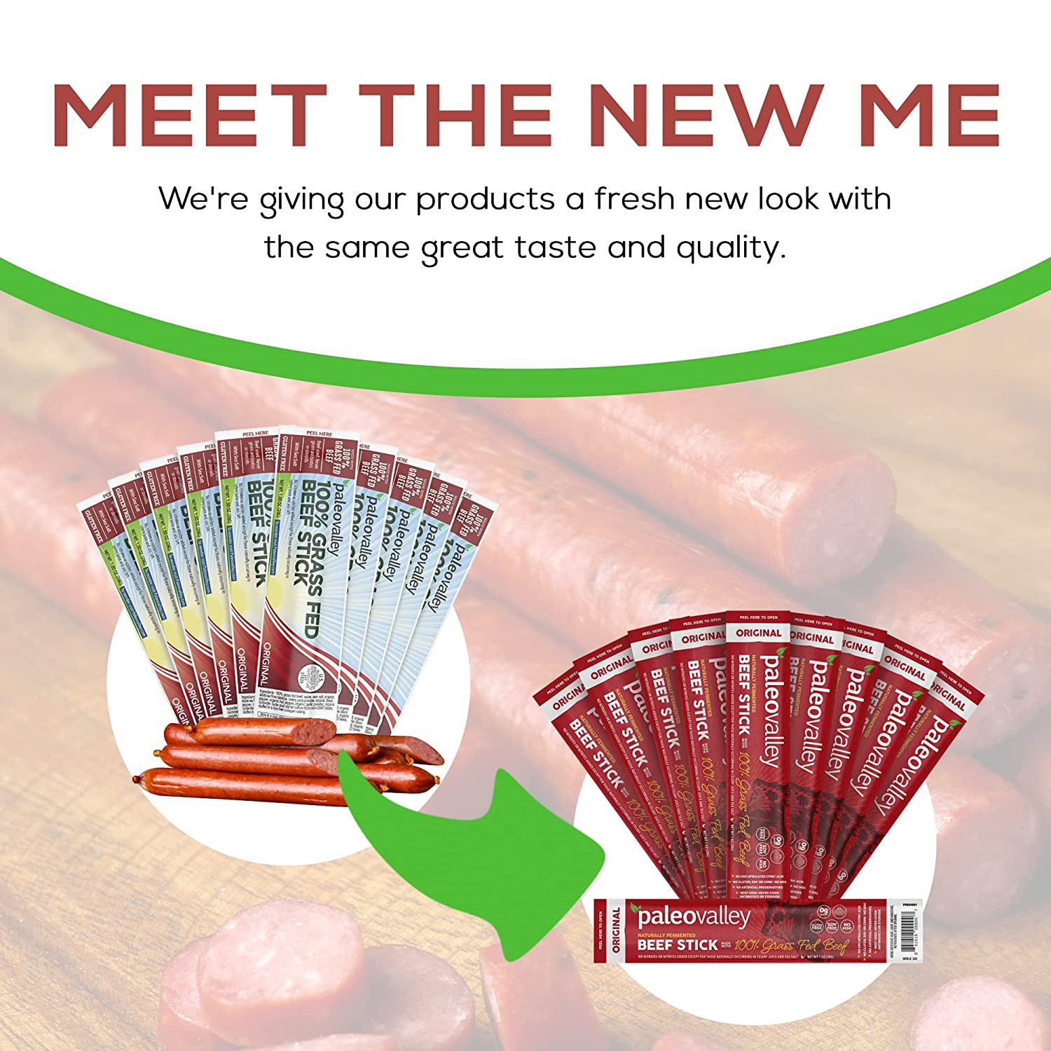 Paleovalley: 100% Grass Fed Beef Sticks 10 Count – Original Flavor – 100% Beef –