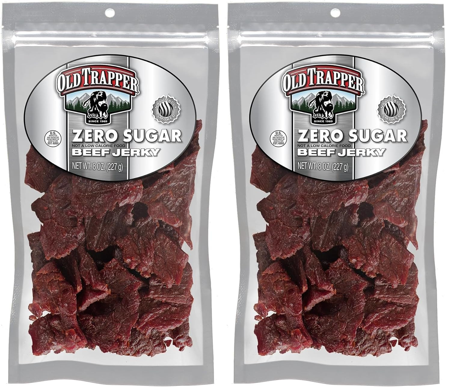 Zero Sugar Traditional Beef Jerky | Real Wood Smoked | 8 oz (Pack of 2)