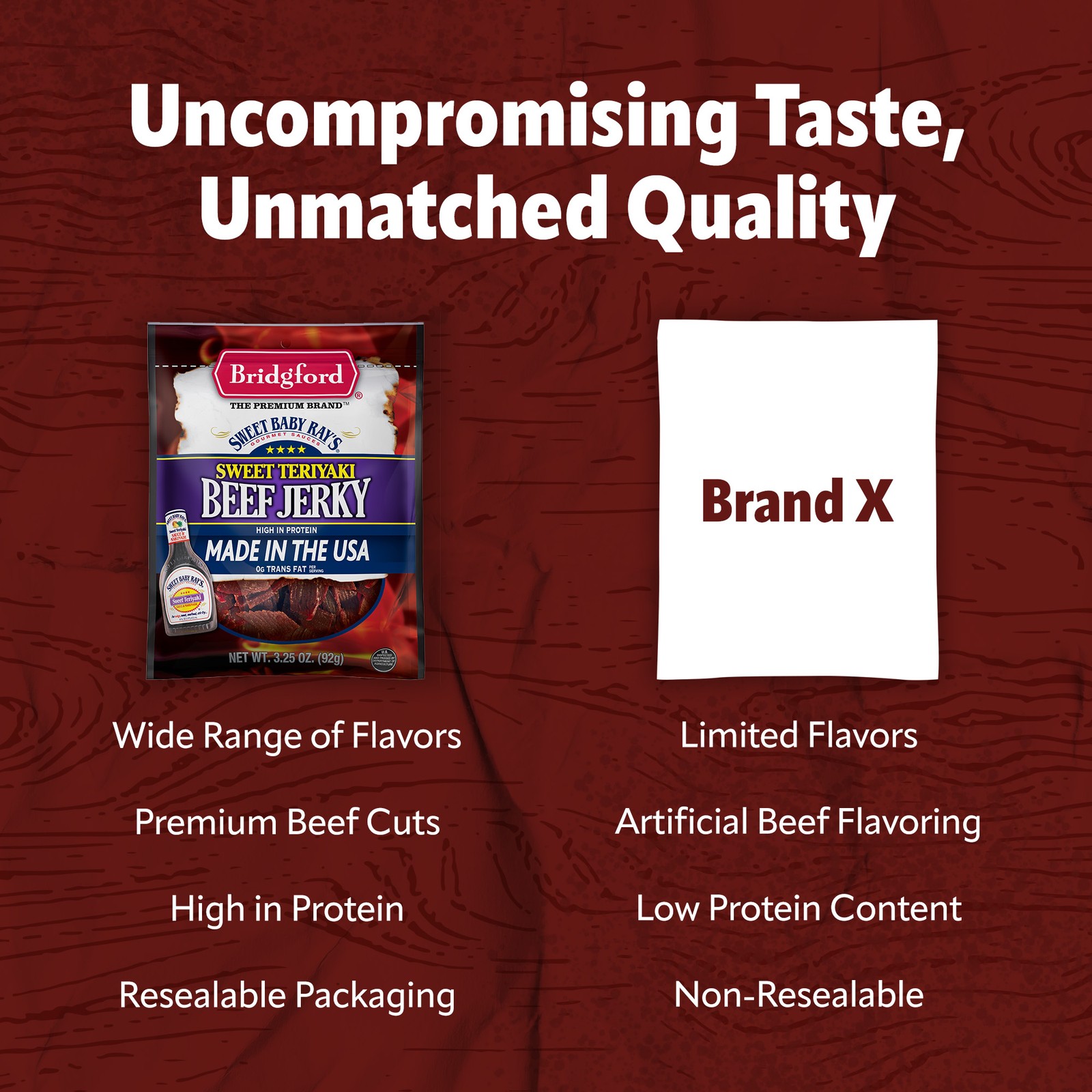 Bridgford – SBR – Beef Jerky – Original – 6.2 oz – Pack of 3