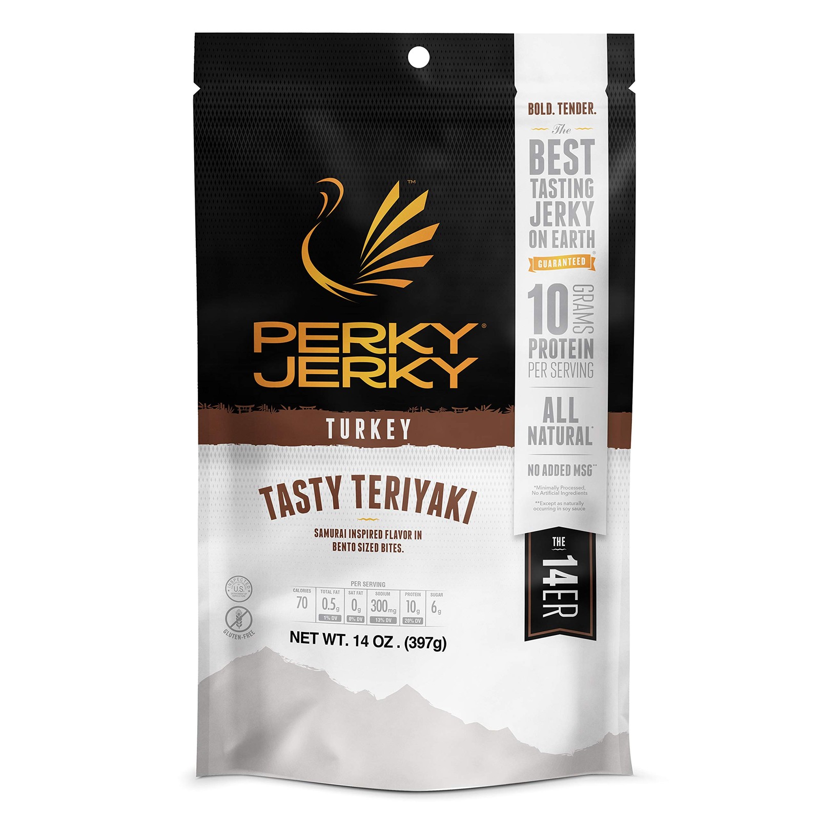Perky Jerky Tasty Teriyaki Turkey Jerky, 14oz – Low 14 Ounce (Pack of 1)