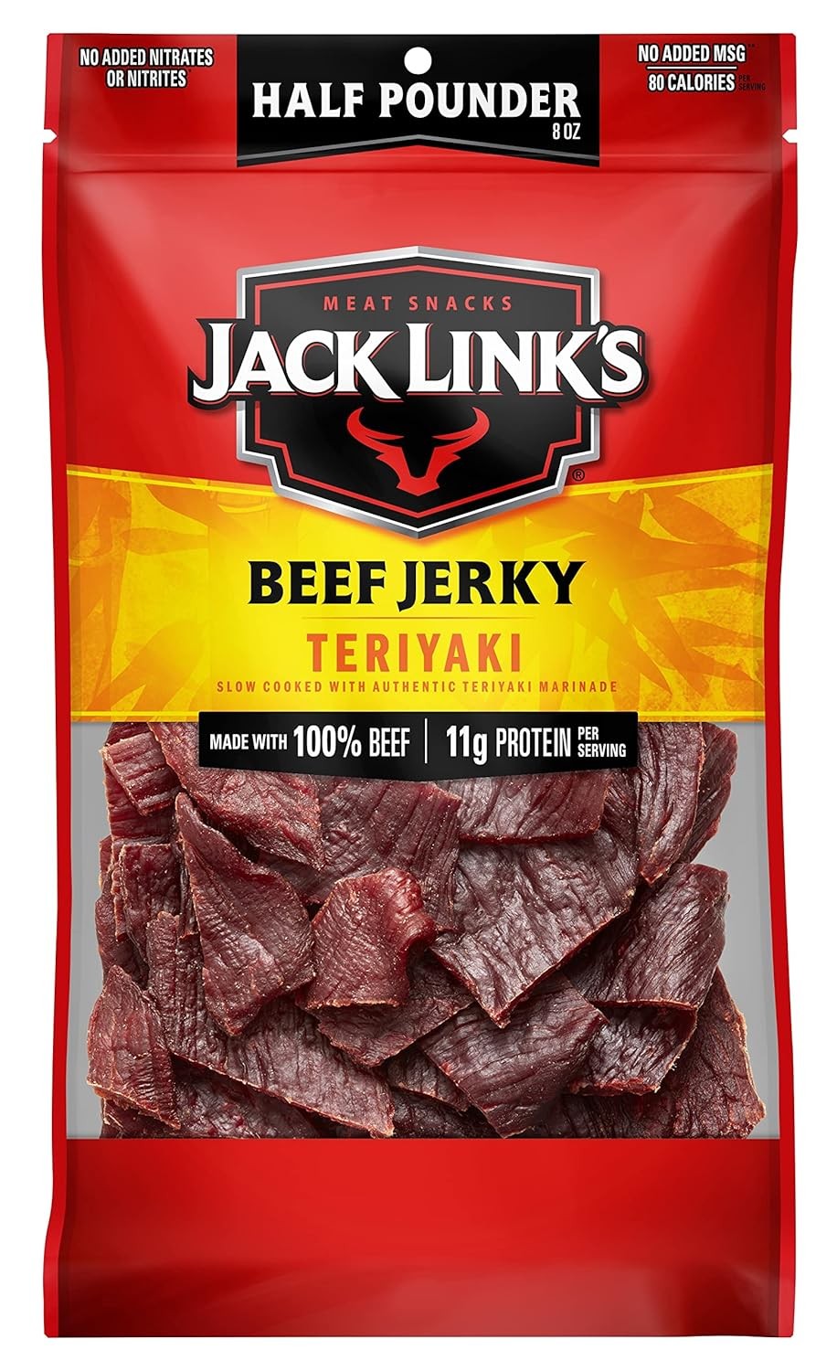 Jack Link’s Beef Jerky, Teriyaki, ½ Pounder Bag- Flavorful Meat Snack