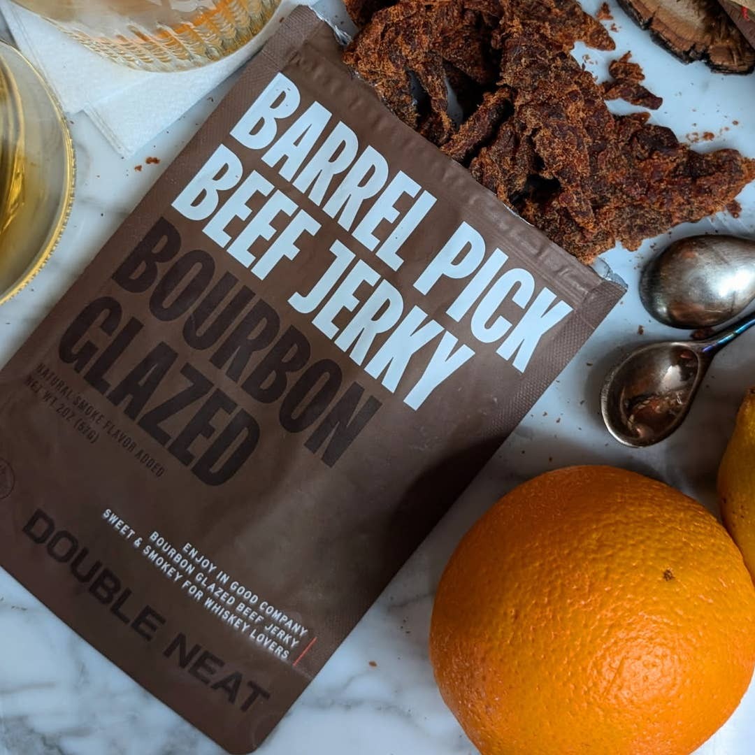 Beef Jerky Bourbon Glazed Sweet Savory Gourmet Snack Alcohol Infused 1 – 2oz.
