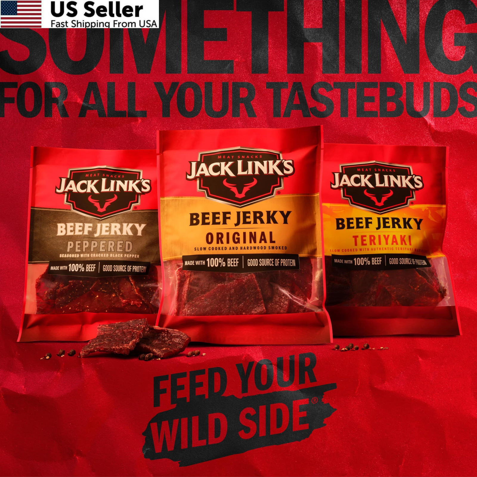 Jack Link’s Beef Jerky – Peppered – Made with 9 Ounce (Pack of 2),