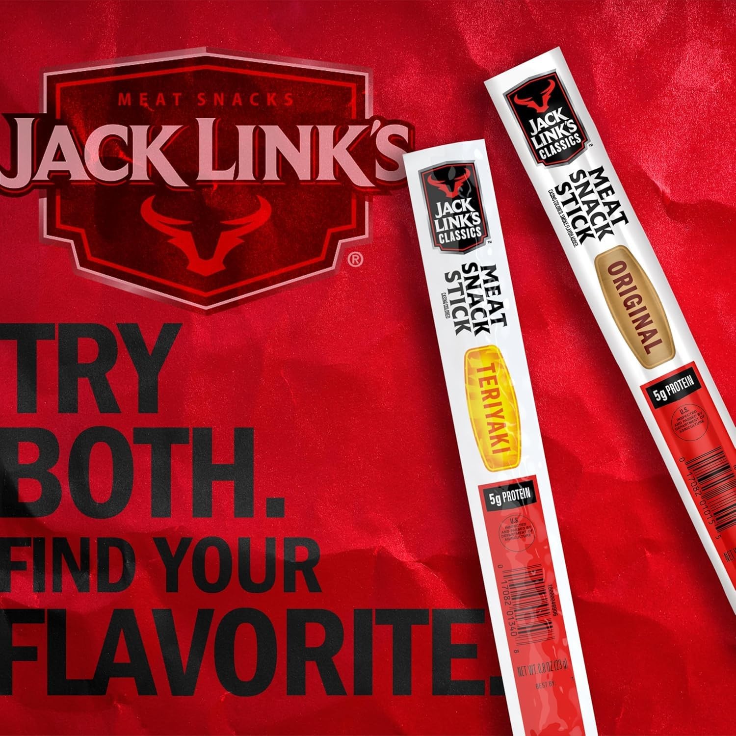 Jack Link’s Classics Teriyaki Jerky Sticks – Made with 0.8 Ounce (Pack of 20)