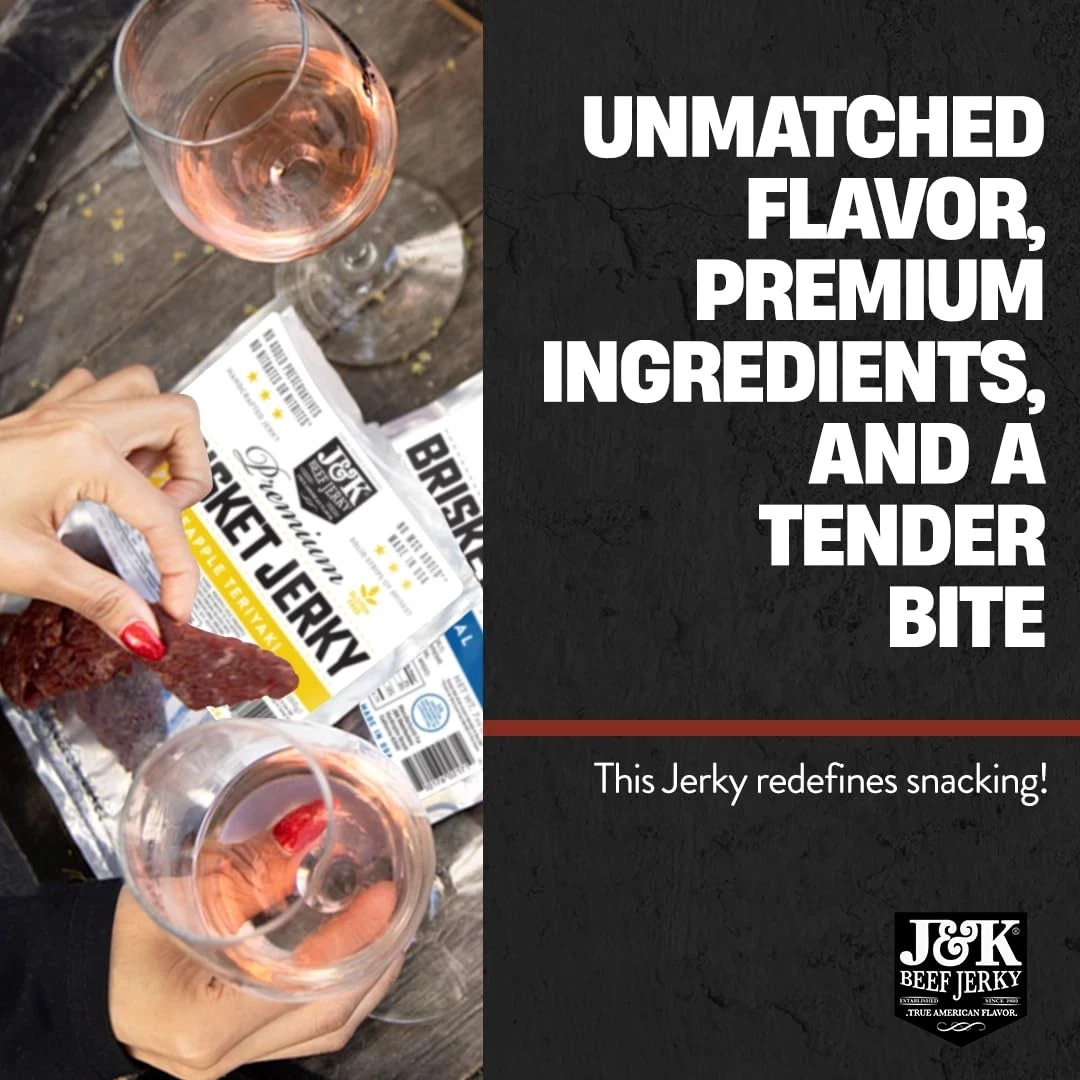 JK Jerky Beef Brisket Jerky – Pineapple Teriyaki – Hand Crafted Small Batch A…