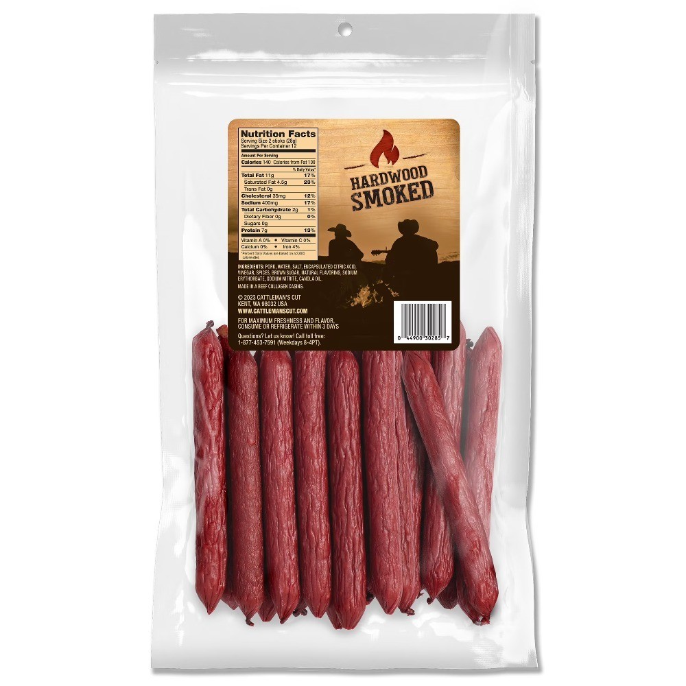 Double Smoked Sausage 12oz Shelf-Stable Resealable Bag Pack of 4